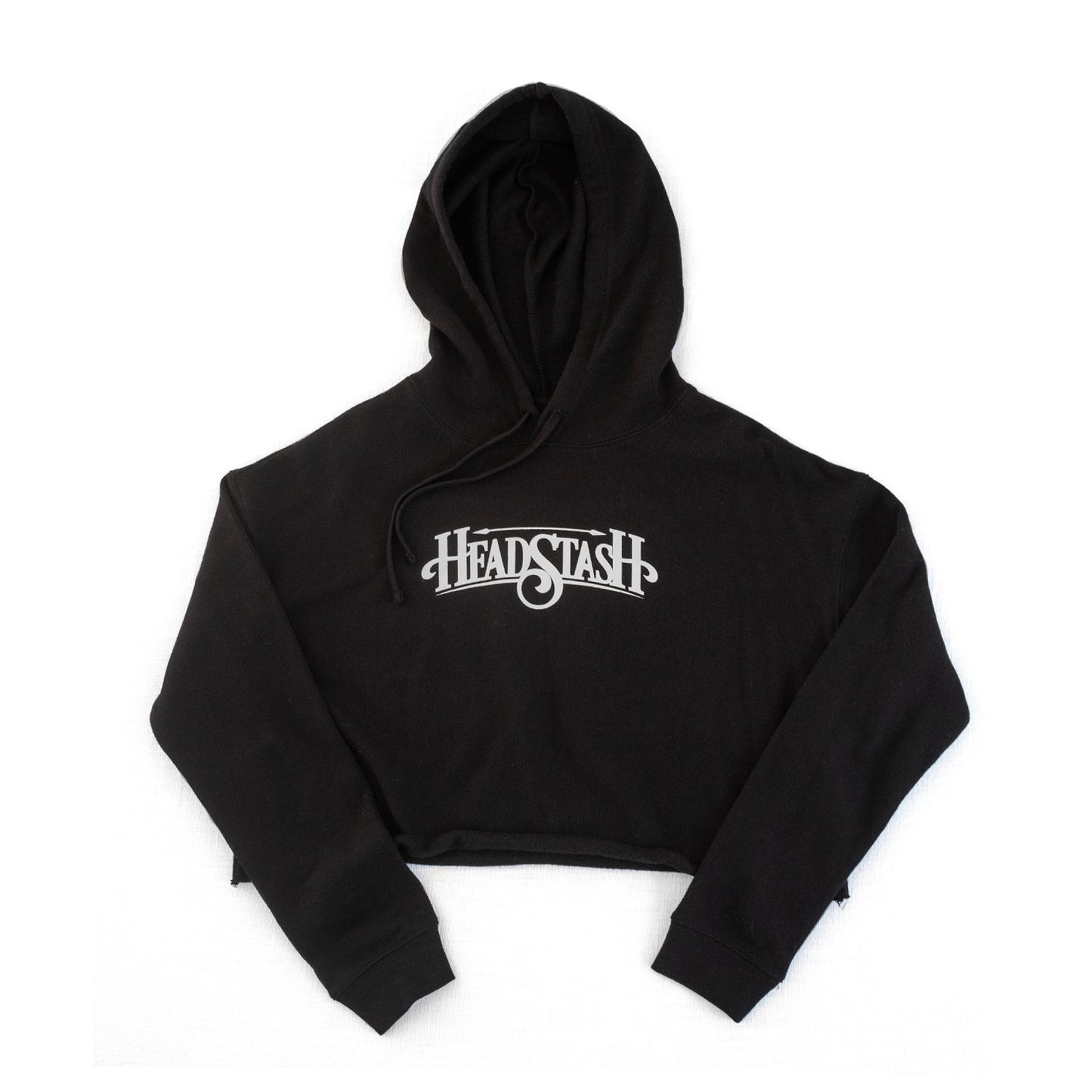 Black Ladies Adult Crop Hoodie