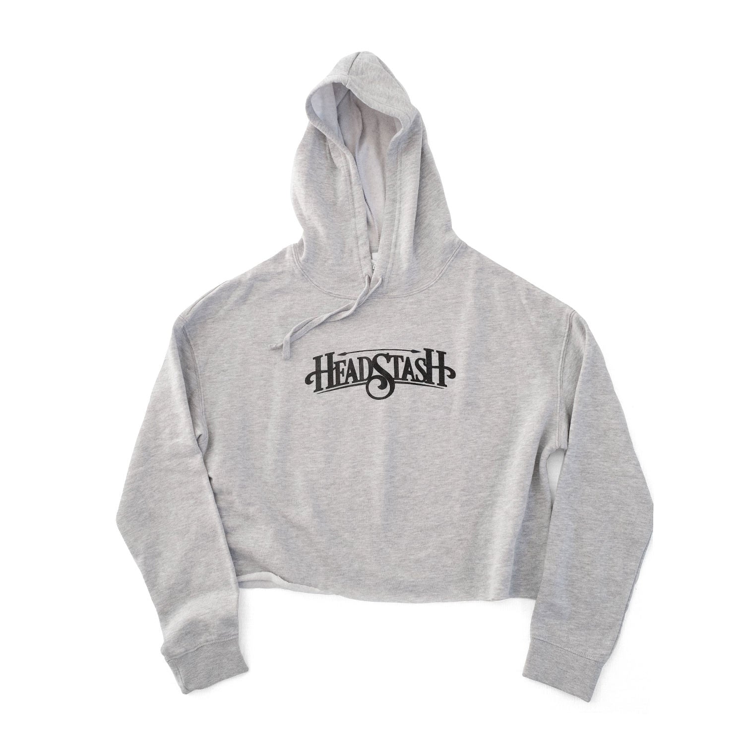 Grey Ladies Adult Crop Hoodie