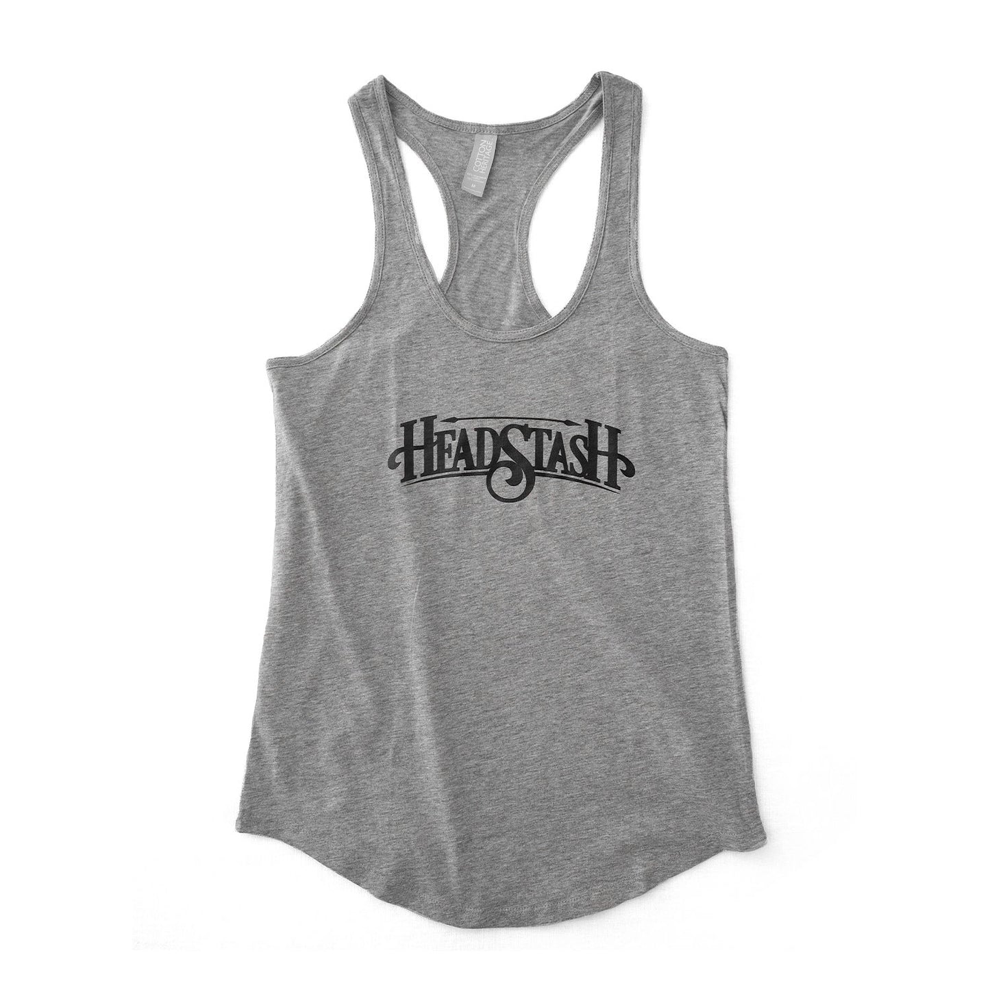 Dark Grey Ladies Adult Racer Tank Top