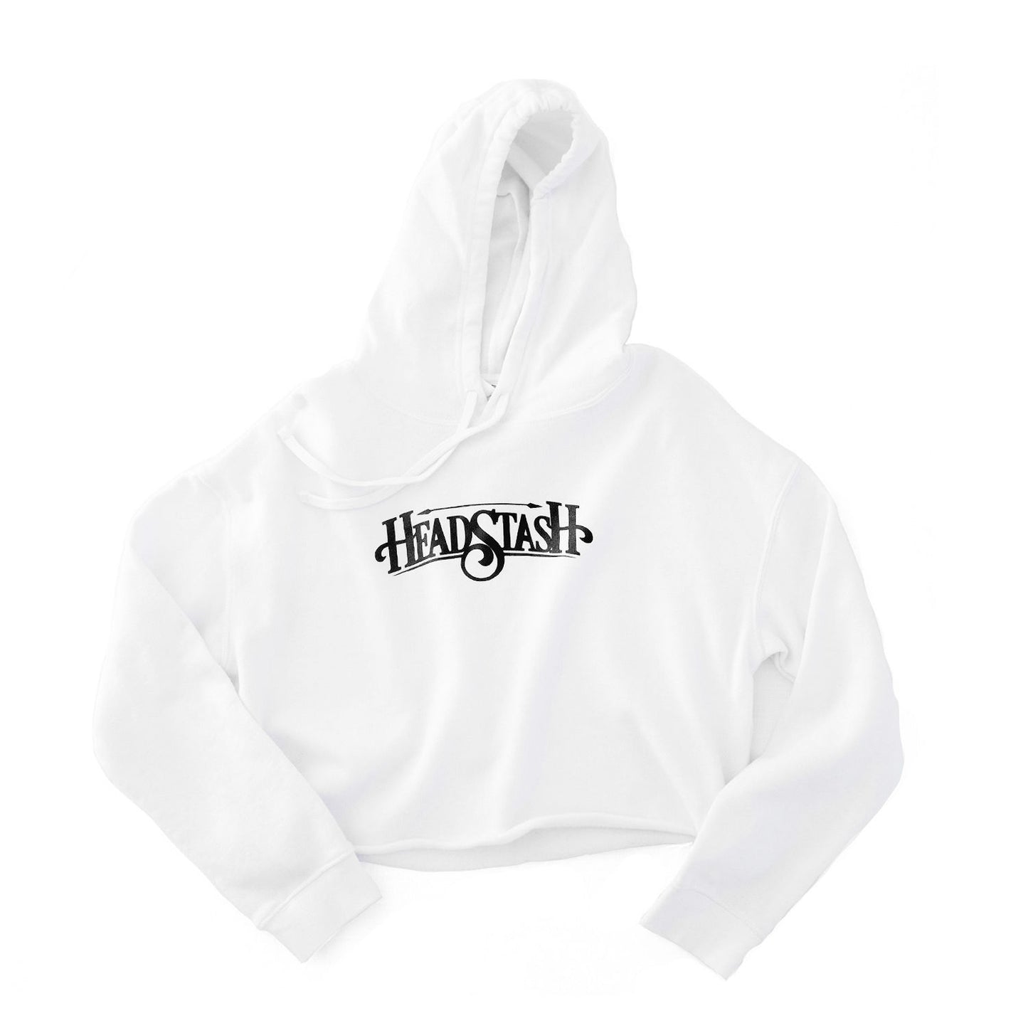 White Ladies Adult Crop Hoodie